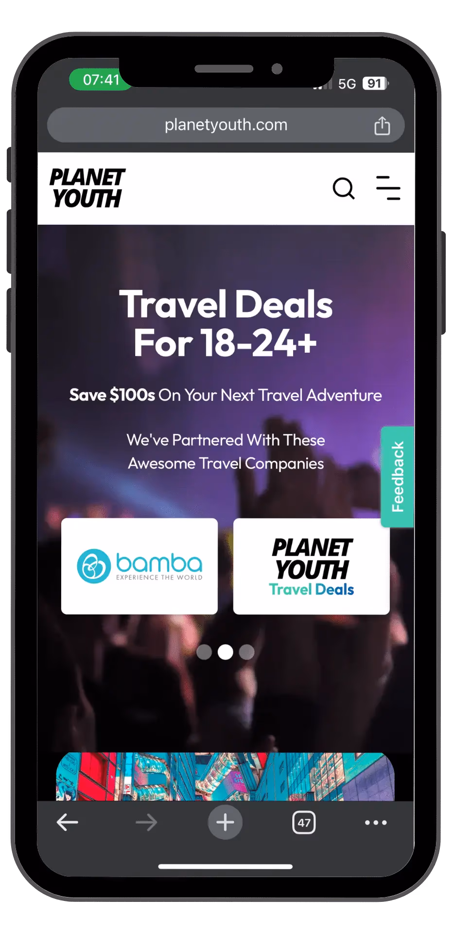 PlanetYouth mobile view