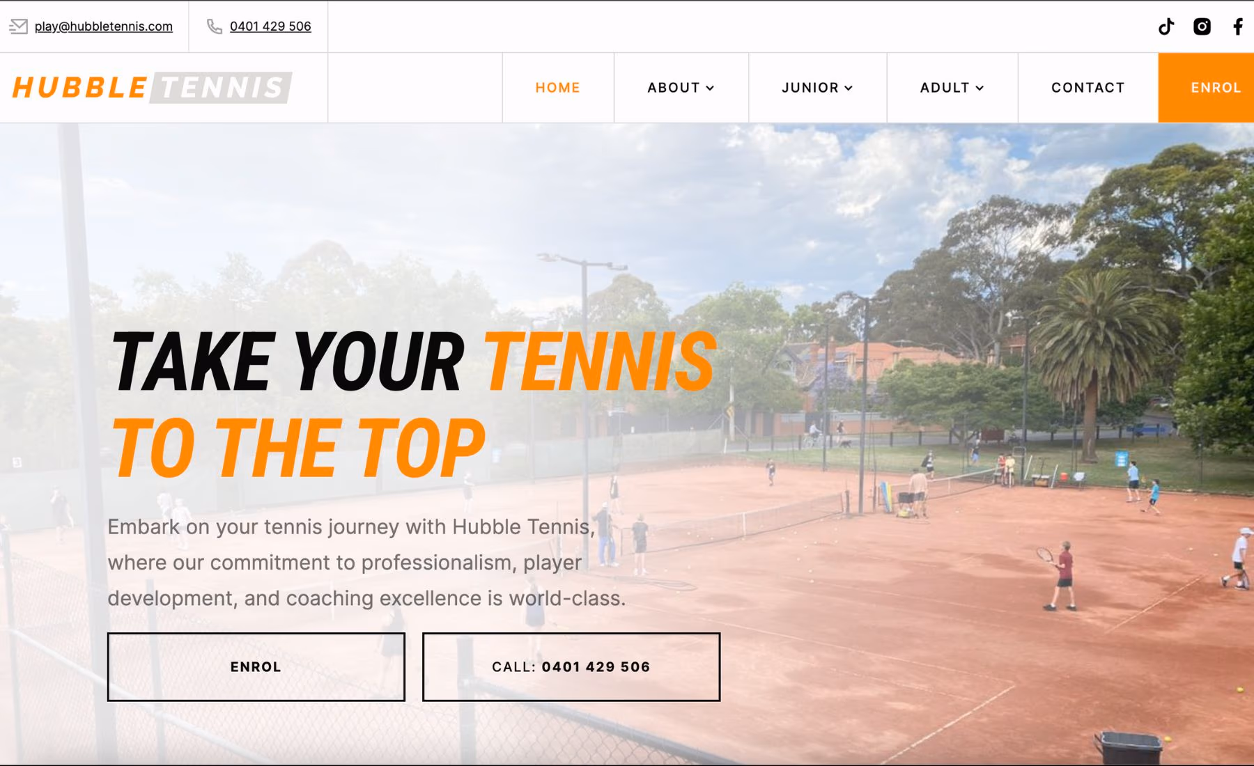 Hubble Tennis desktop view