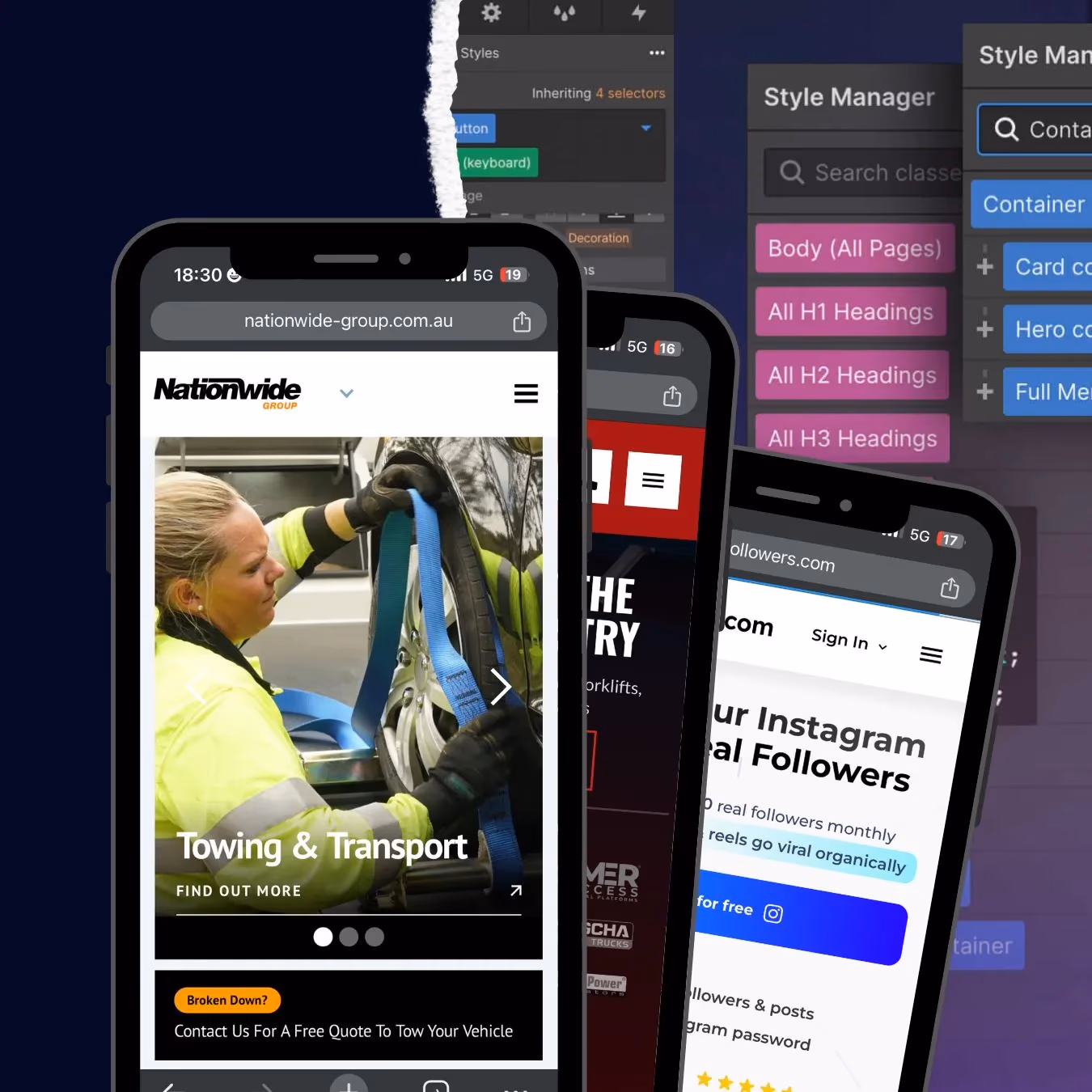 Website development showcase