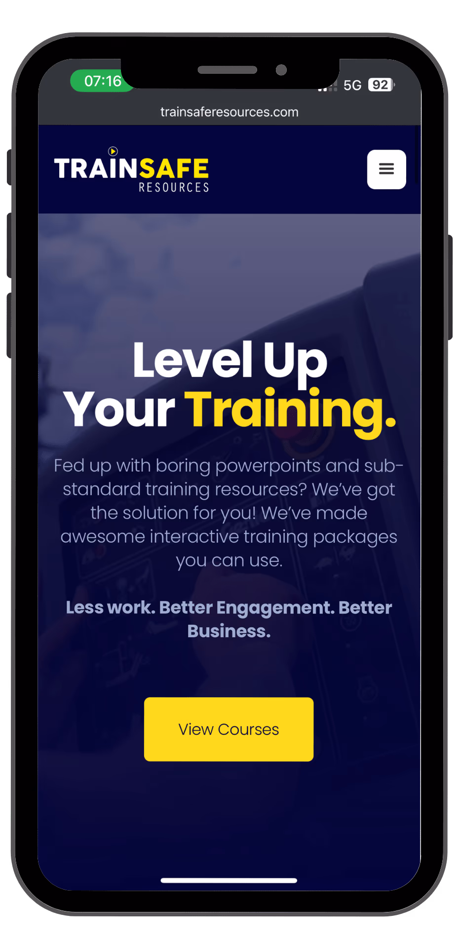 Train Safe Resources mobile view