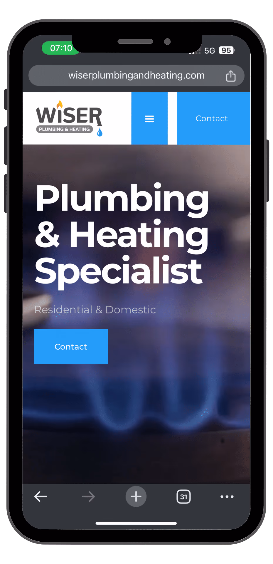 Wiser Plumbing & Heating mobile view